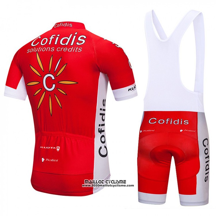 2018 Maillot Ciclismo Cofidis Rouge et Blanc Manches Courtes et Cuissard